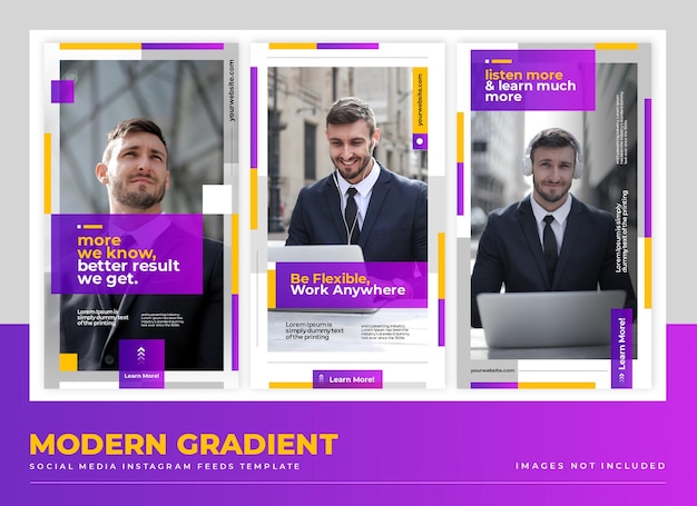 Simple modern gradient social media stories template