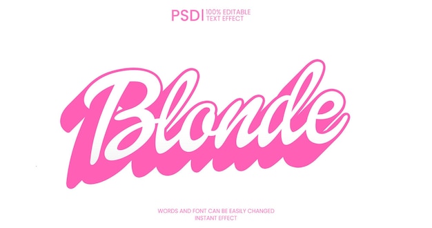 Simple pink text effect for doll