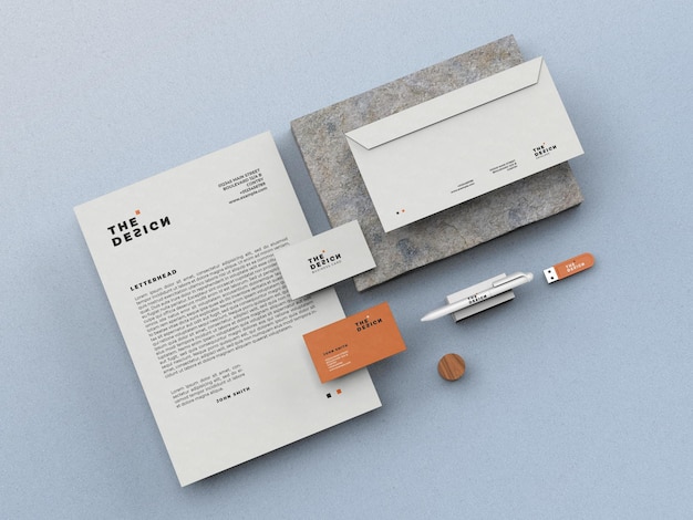 Simple stationery mockup