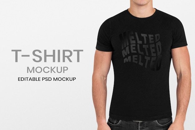 Simple t-shirt mockup worn by a man