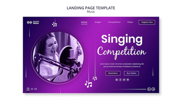 Singing competition landing page template