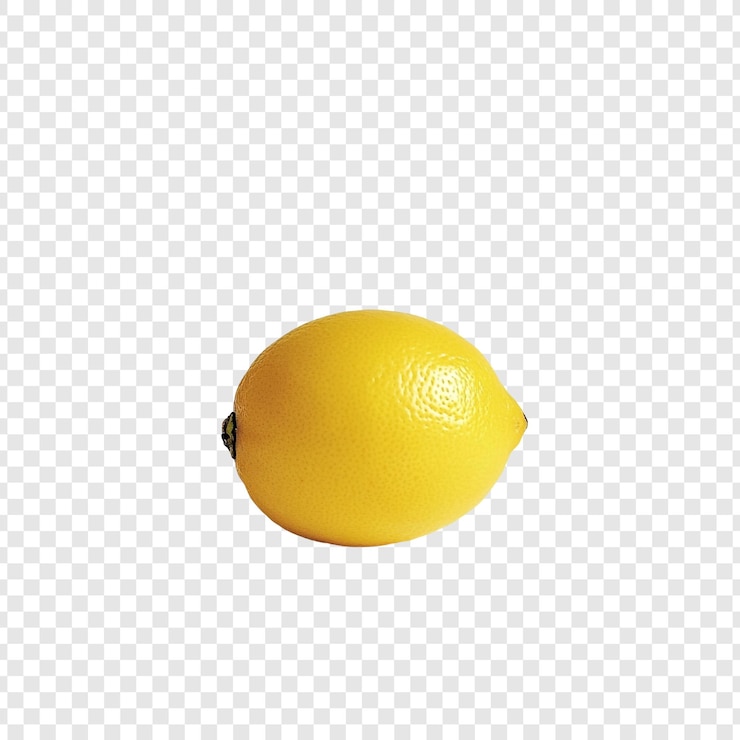 Free PSD a single ripe lemon on a transparent background