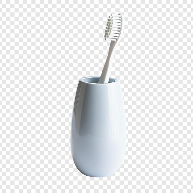 A Single Toothbrush in a Light Blue Holder