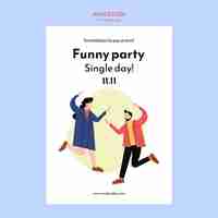 Free PSD singles day 11.11 sales invitation template