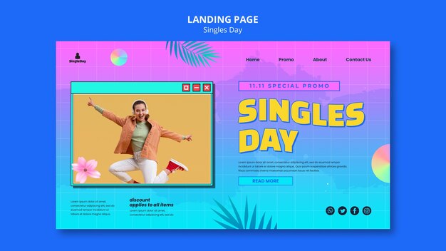 Singles day 11.11 sales landing page template