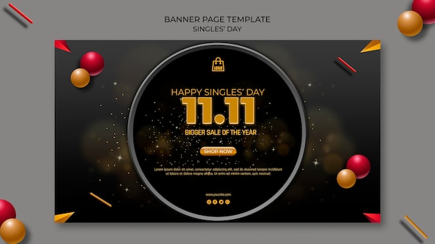 Free PSD singles day banner template