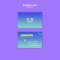 Free PSD singles day celebration business card