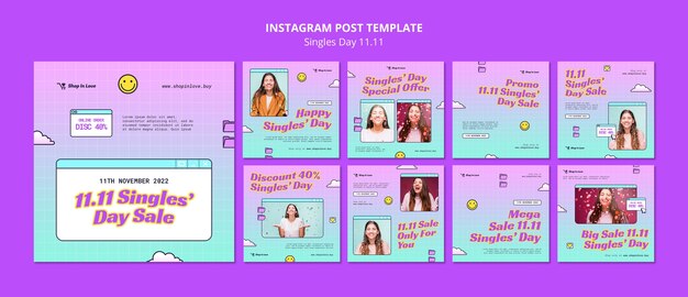 Singles day celebration instagram post