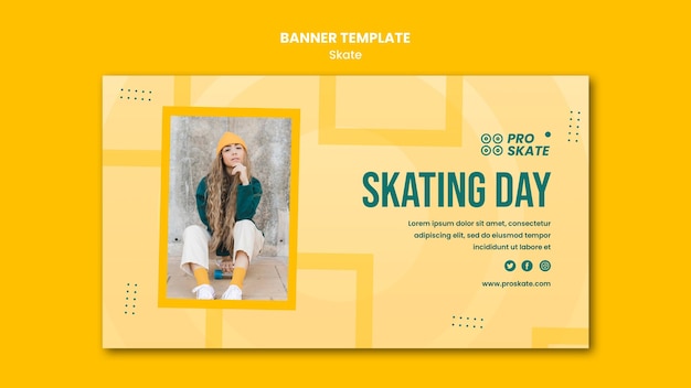 Modello di banner concetto di skate