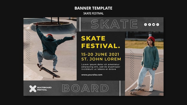 Modello di banner festival skate ska