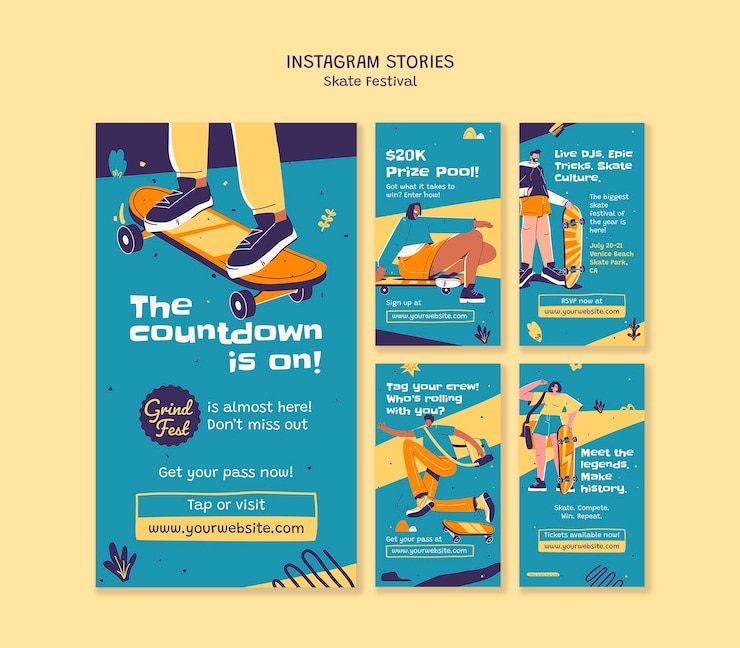 無料PSD スケートフェスティバル インスタグラムストーリー