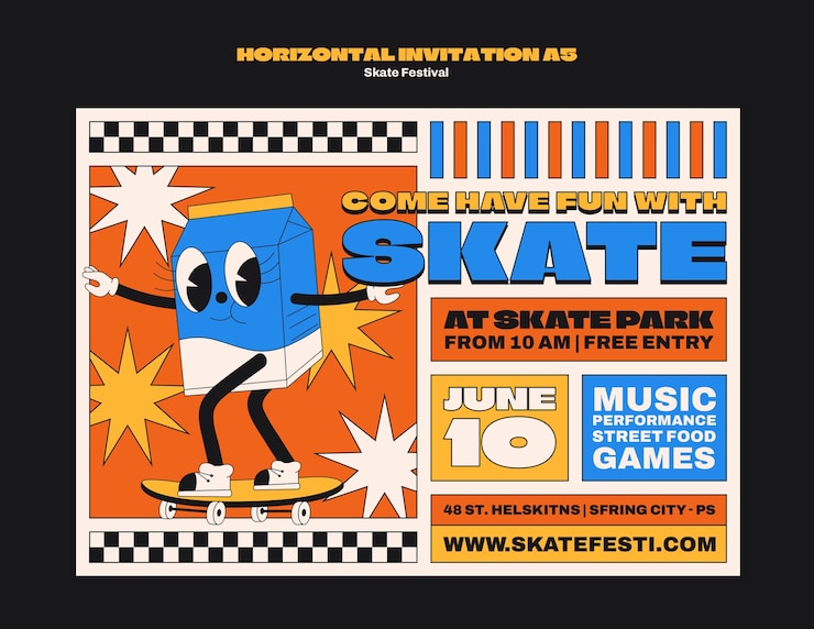 Free PSD skate festival template design