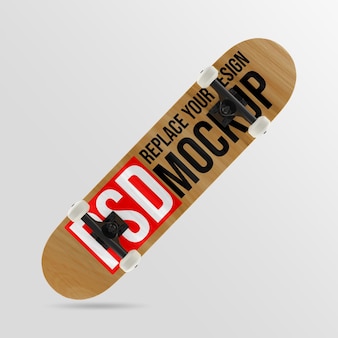 Скейтборд 3d рендеринг макет дизайна