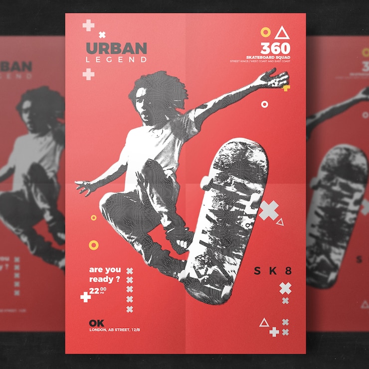 Free PSD skateboard flyer template