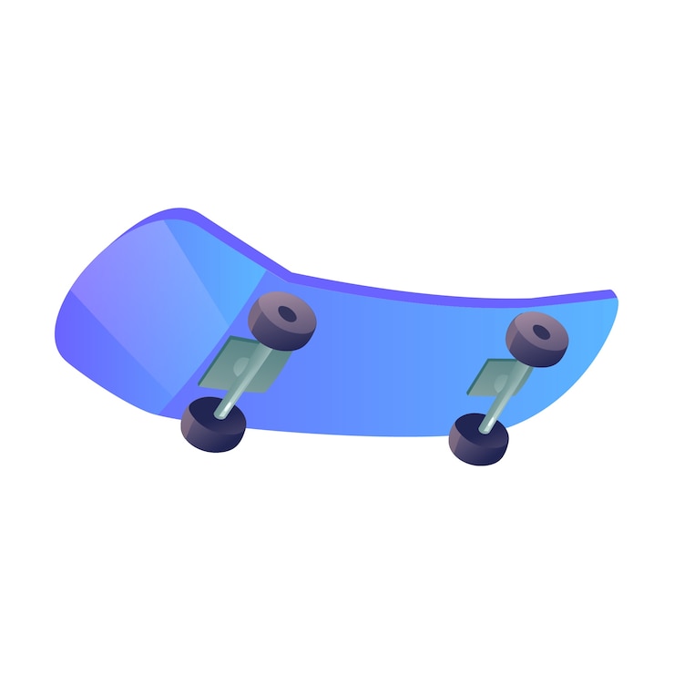 無料PSD スケートボードのイラストデザイン