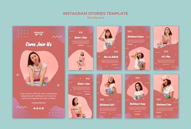 Free PSD skateboard instagram stories