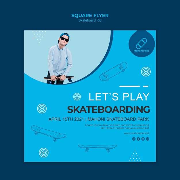 skateboarder flyer template concept
