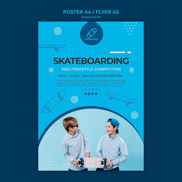 skateboarder poster template concept