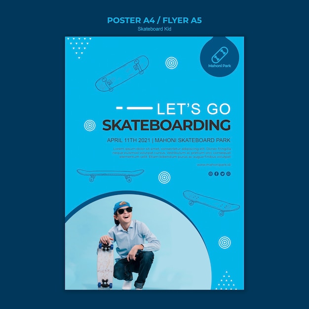 skateboarder poster template design