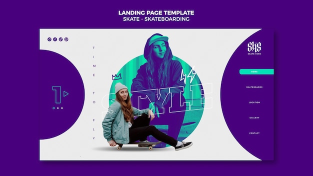 無料PSD スケートボードのホームページテンプレート