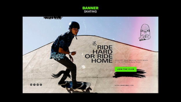 Skating ad banner template