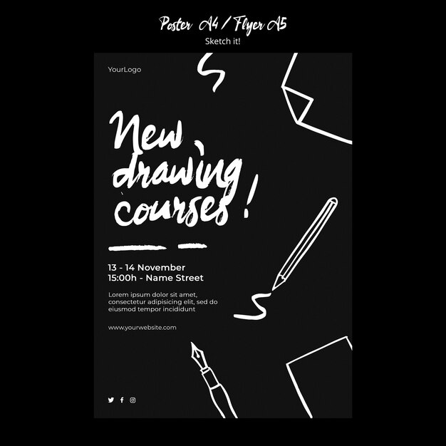 Sketch concept poster template