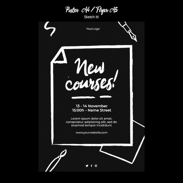 Free PSD sketch concept poster template