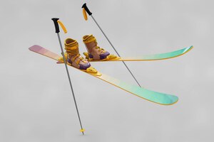 免费的PSD滑雪模型
