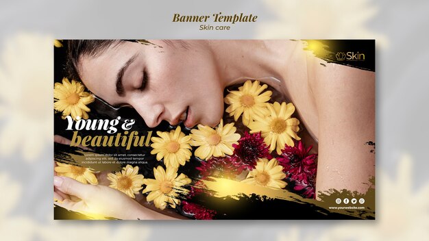 Skin care banner template concept