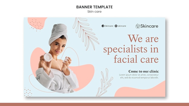 Skin care banner template design