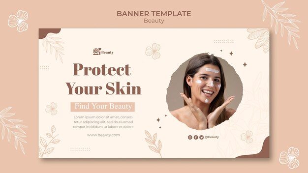 skin care horizontal banner template