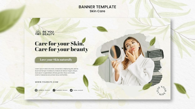 Free PSD skin care horizontal banner template