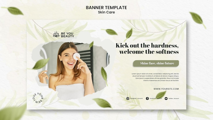 Free PSD skin care horizontal banner template