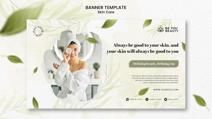 Free PSD skin care horizontal banner template