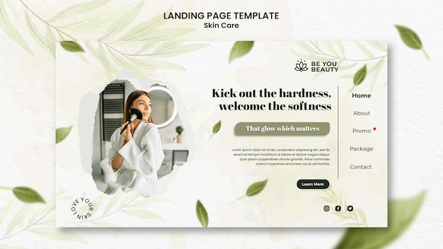 Free PSD skin care landing page template