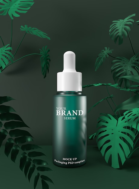 Skin care moisturizing cosmetic premium products with green. Premium Psd