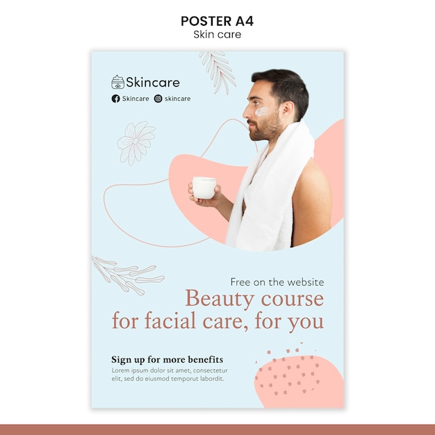 Free PSD skin care poster template design