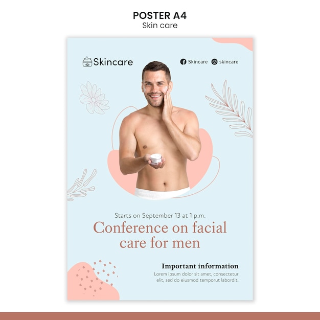 Skin care poster template design