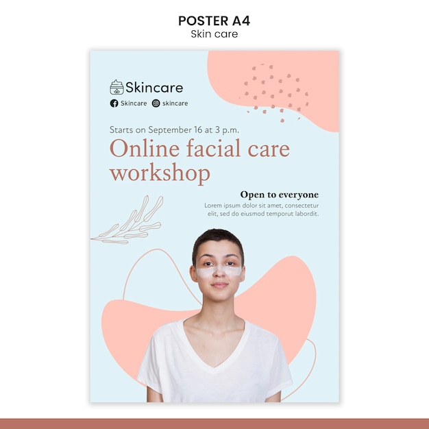 Skin care poster template design