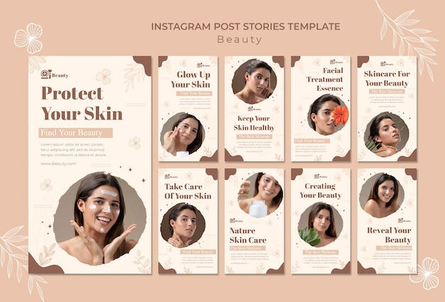 Free PSD skin care social media stories
