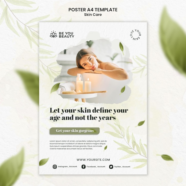 Skin care vertical print template