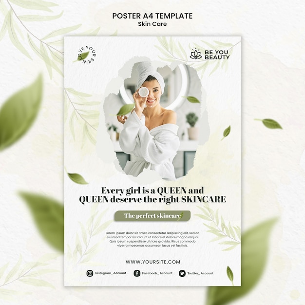 Skin care vertical print template