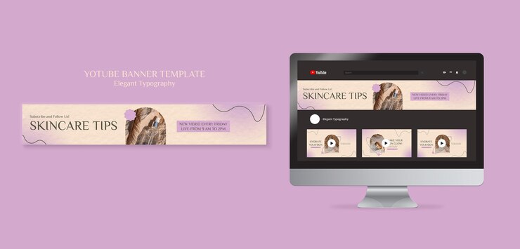 Free PSD skin care youtube banner template
