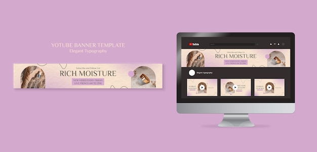 Free PSD skin care youtube banner template