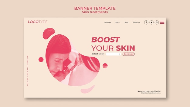 Free PSD skin treatment concept banner template