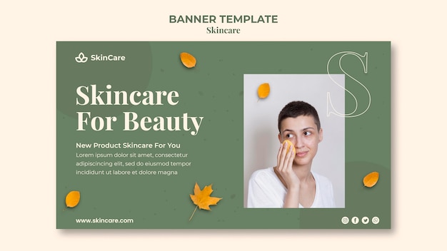 Free PSD skincare horizontal banner template