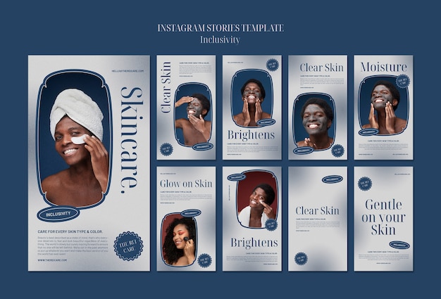 Free PSD skincare routine instagram stories template