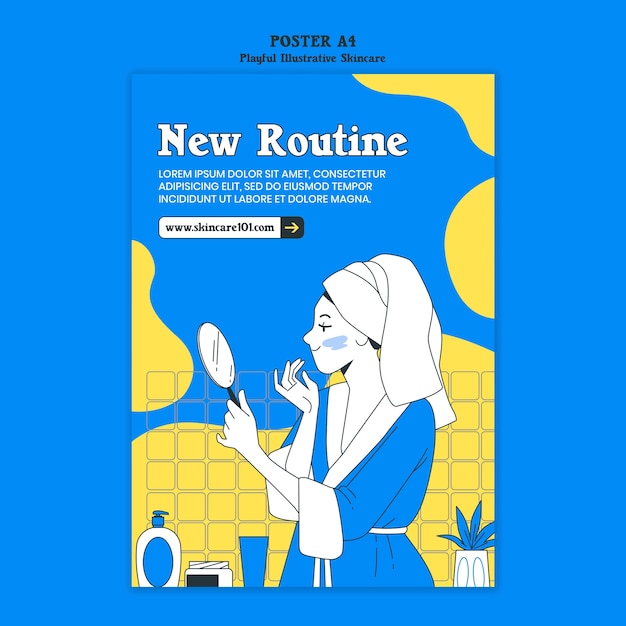 Free PSD skincare routine poster template