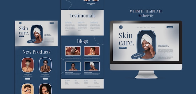 Modello di sito Web di routine per la cura della pelle