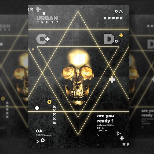 Free PSD skull flyer template